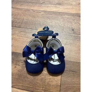 Lucky Brand Navy Blue Baby Shoes Size 2 3-6 Month NEW